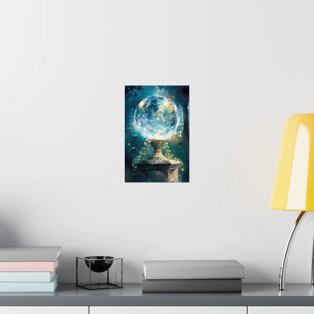 The Crystal Orb of Gilded Vines - Matte Vertical Posters mockup angle 8