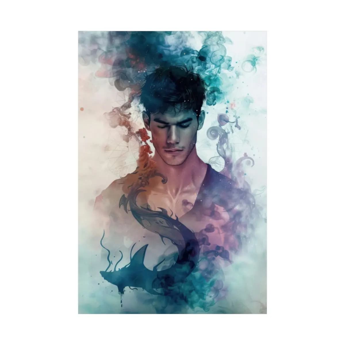 Guardian of Smoke and the Dragon - Matte Vertical Posters mockup angle 2