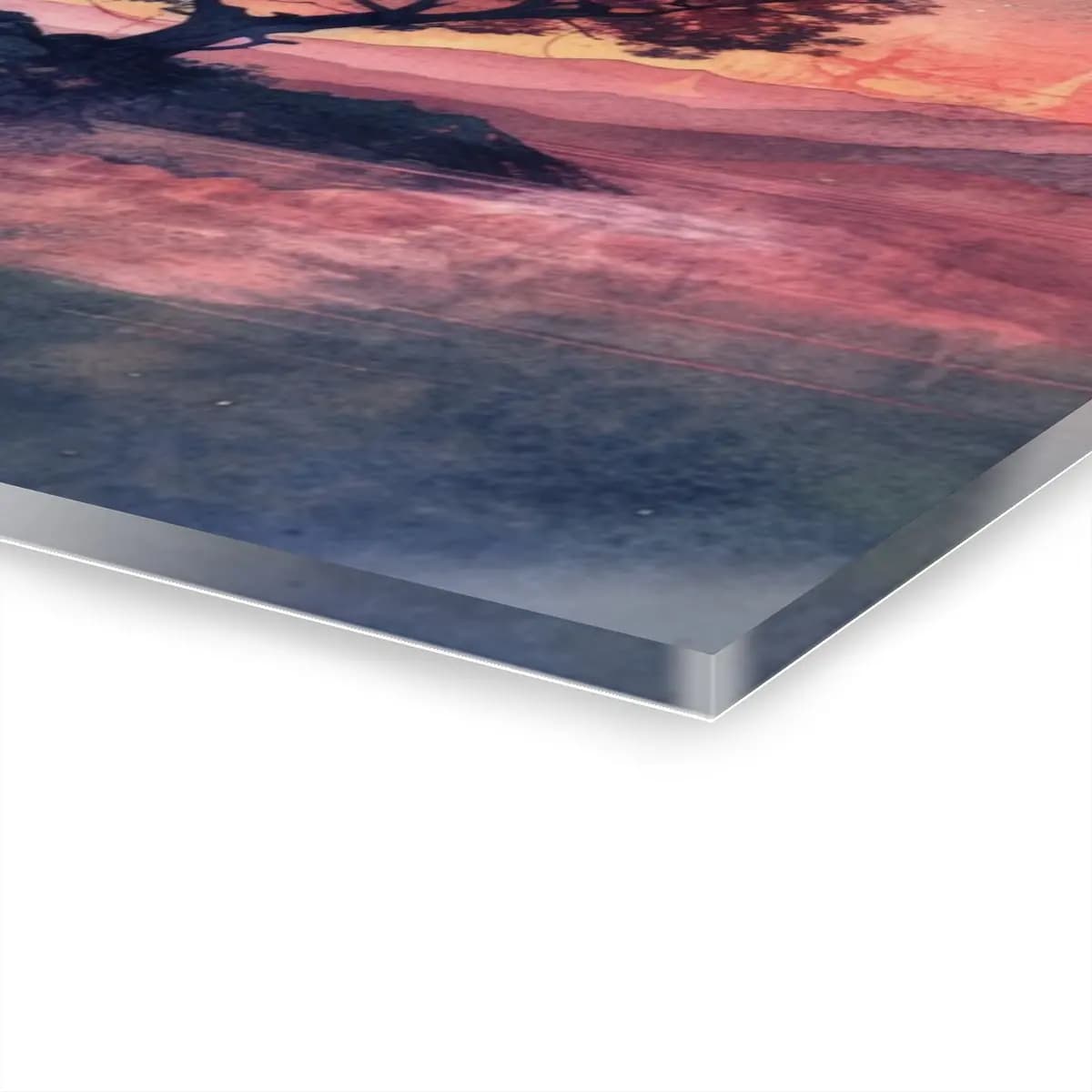 Blood Moon Over Ancient Twisted Trees at Night - Acrylic Prints (French Cleat Hanging) mockup angle 3