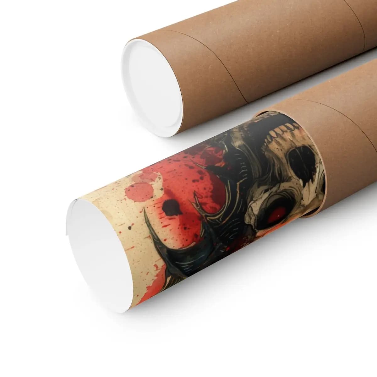 Demonic Skull with Scarlet Bat Wings - Matte Vertical Posters mockup angle 3