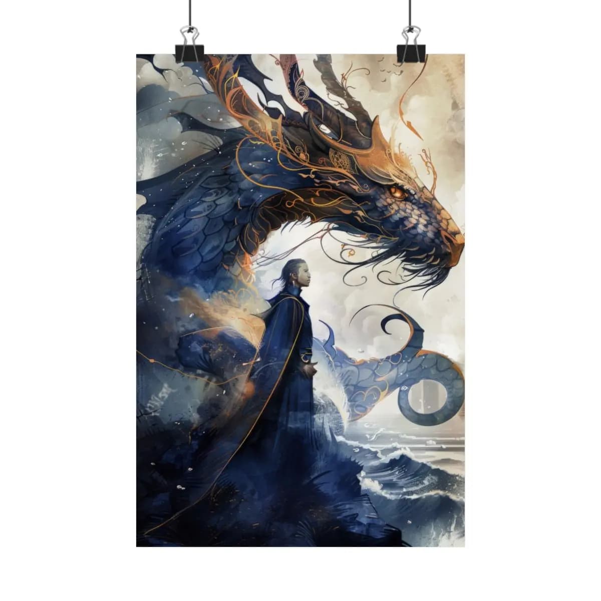 The Sea Lord and the Celestial Dragon - Matte Vertical Posters mockup angle 1