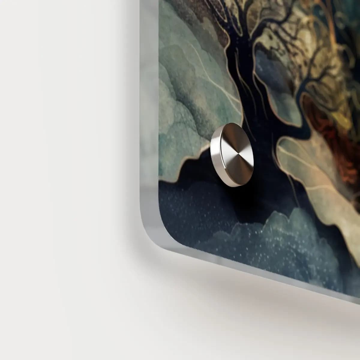 The Moonlit Portal Beyond the Celestial Mountains - Acrylic Wall Art Panels mockup angle 5