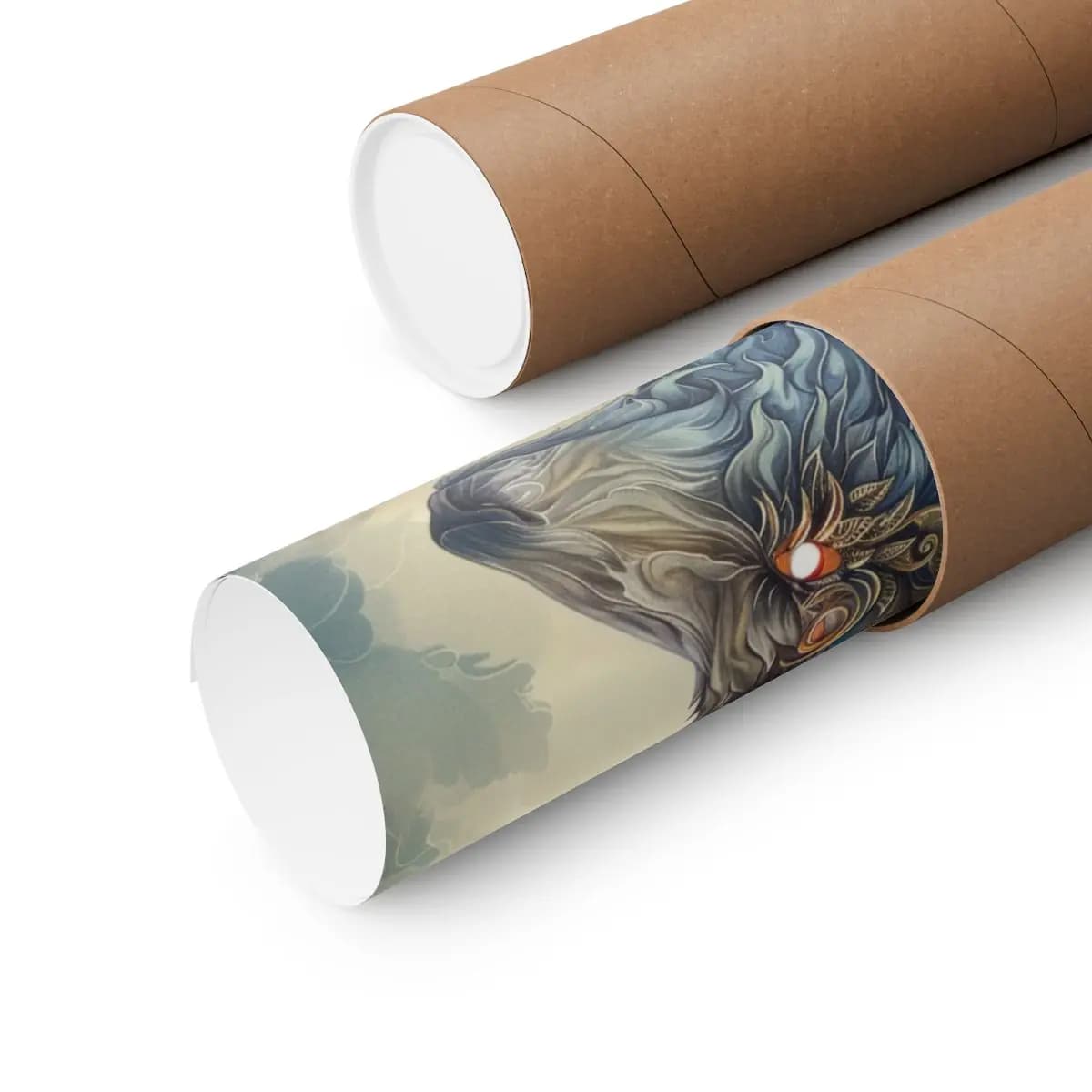 Mystical Stag with Enchanted Autumn Antlers - Matte Vertical Posters mockup angle 3