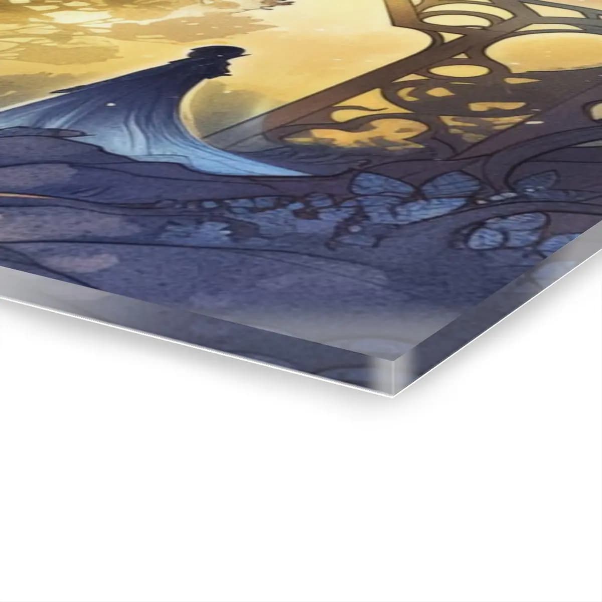 Silhouette at the Gateway of an Enchanted Forest - Acrylic Prints (French Cleat Hanging) mockup angle 3