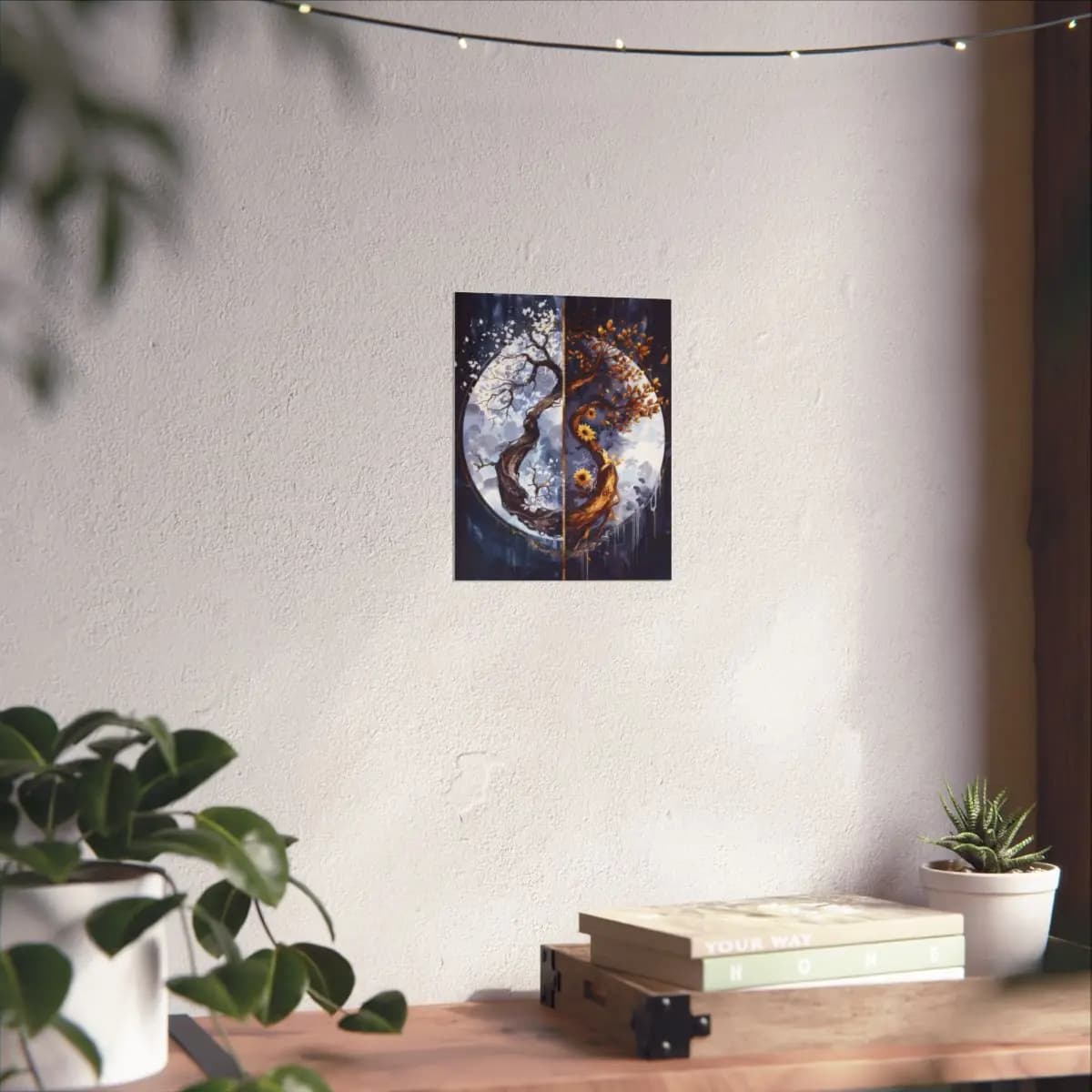 The Dual Tree — Winter and Sun in Balance - Matte Vertical Posters mockup angle 6