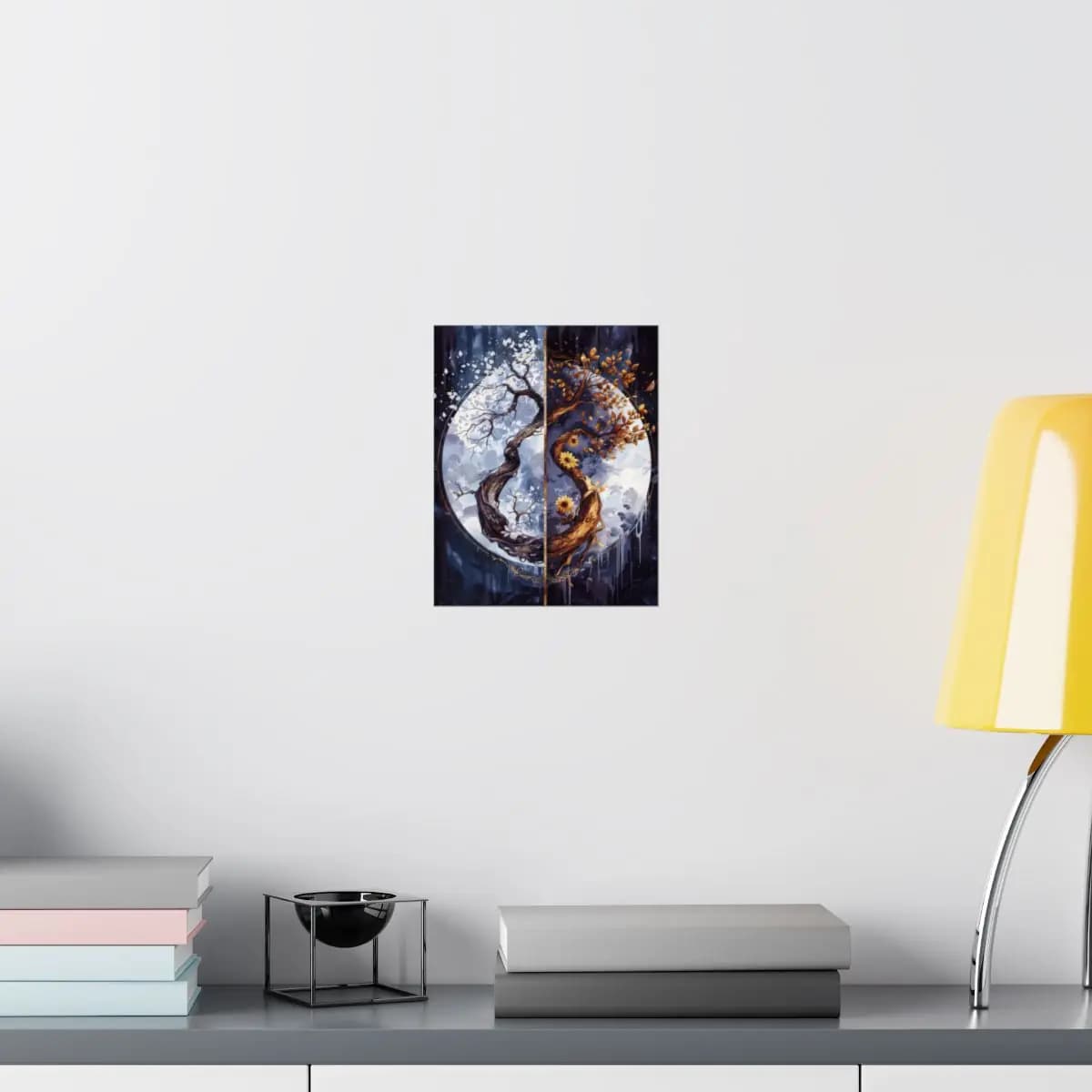 The Dual Tree — Winter and Sun in Balance - Matte Vertical Posters mockup angle 8