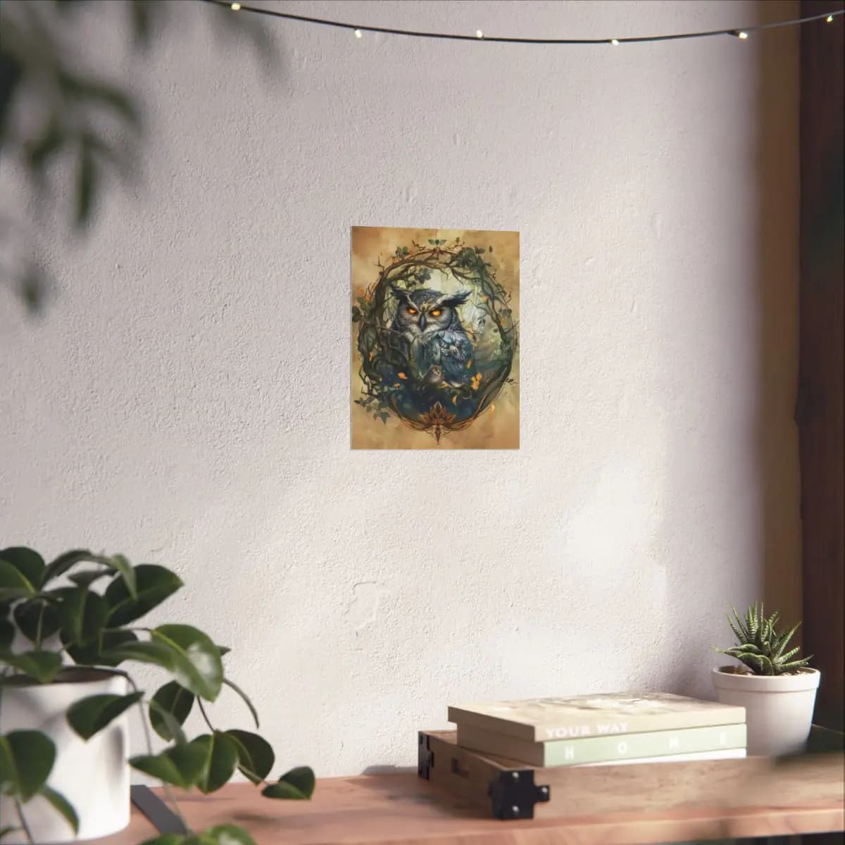The Mystic Great Horned Owl Guardian of the Forest - Matte Vertical Posters mockup angle 6