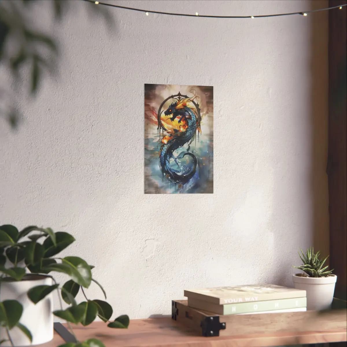 Serpentine Dragon of Fire and Water - Matte Vertical Posters mockup angle 6
