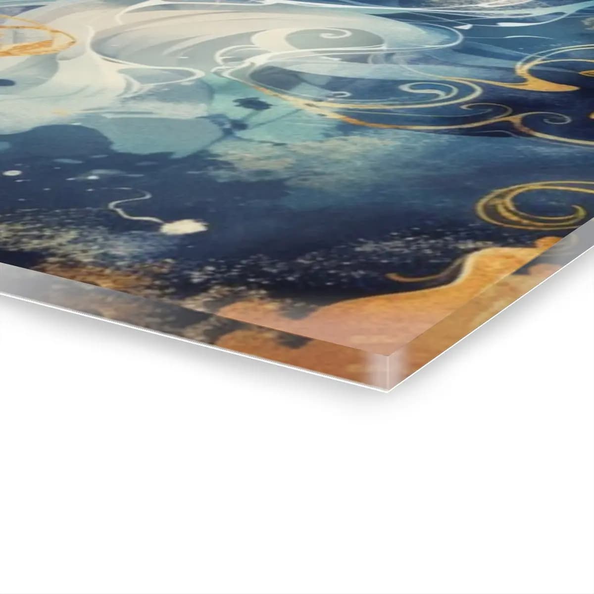 The Celestial Wolf in Billowing Mist - Acrylic Prints (French Cleat Hanging) mockup angle 3