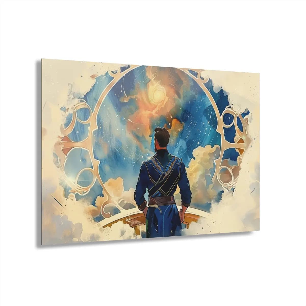 The Guardian Facing the Celestial Infinite - Acrylic Prints (French Cleat Hanging) mockup angle 1