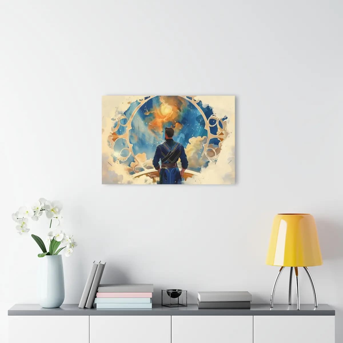 The Guardian Facing the Celestial Infinite - Acrylic Prints (French Cleat Hanging) mockup angle 4