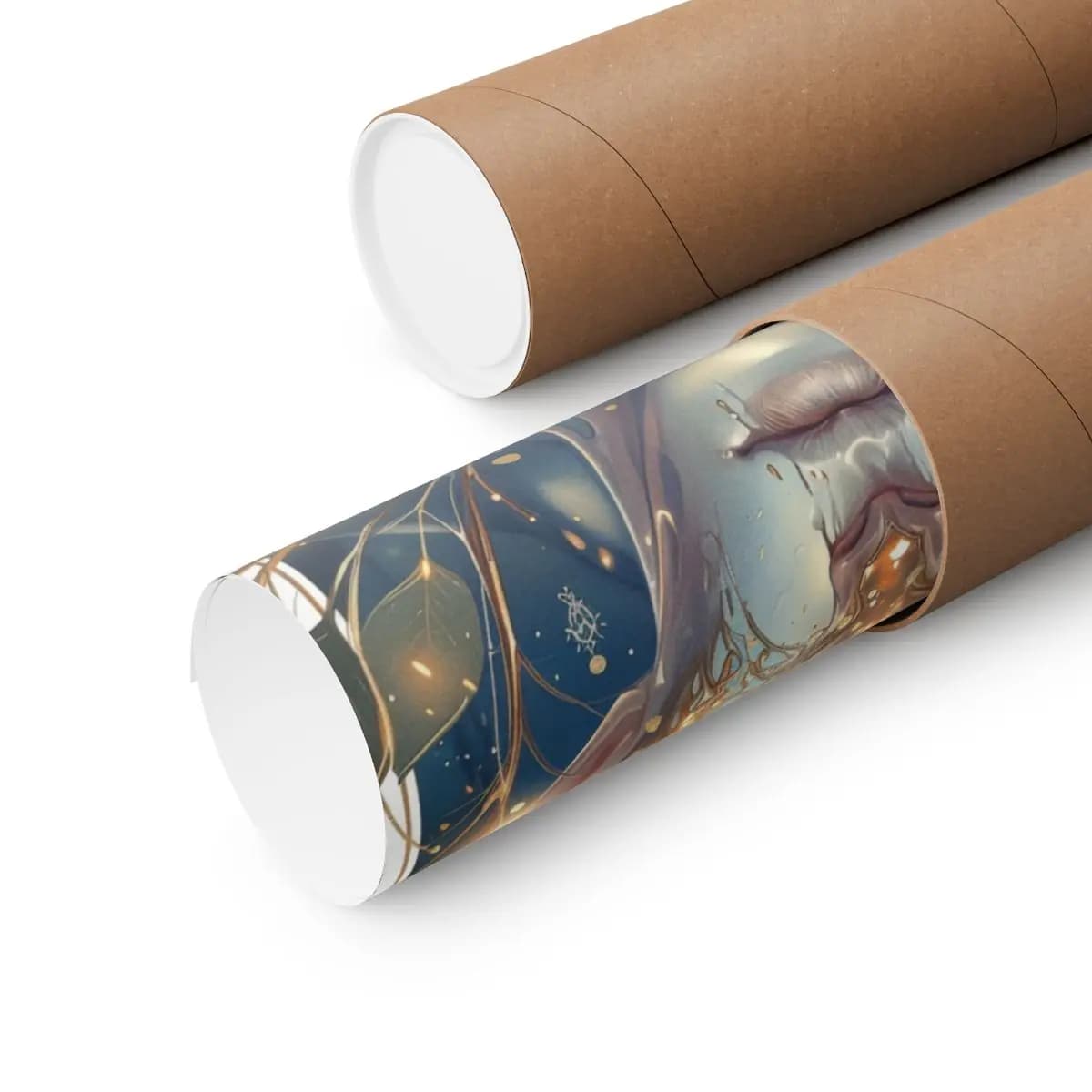 The Golden-Eyed Forest Spirit - Matte Vertical Posters mockup angle 3