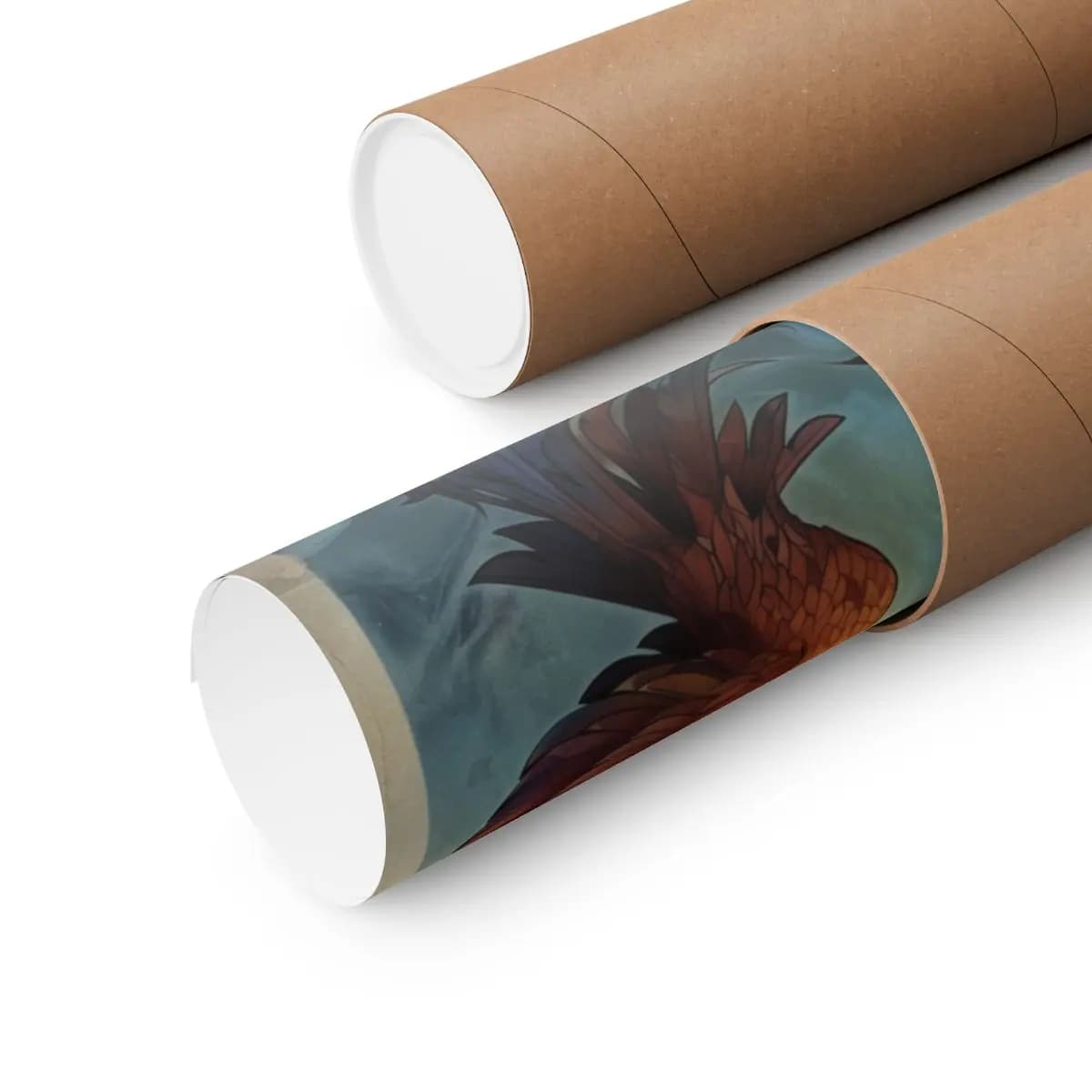 Phoenix Rising Beneath the Golden Moon - Matte Vertical Posters mockup angle 3