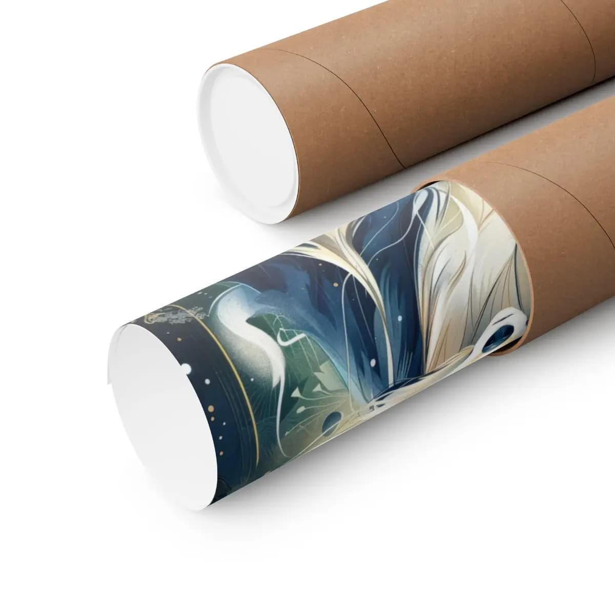 The Celestial Fox Beneath the Golden Moon - Matte Vertical Posters mockup angle 3