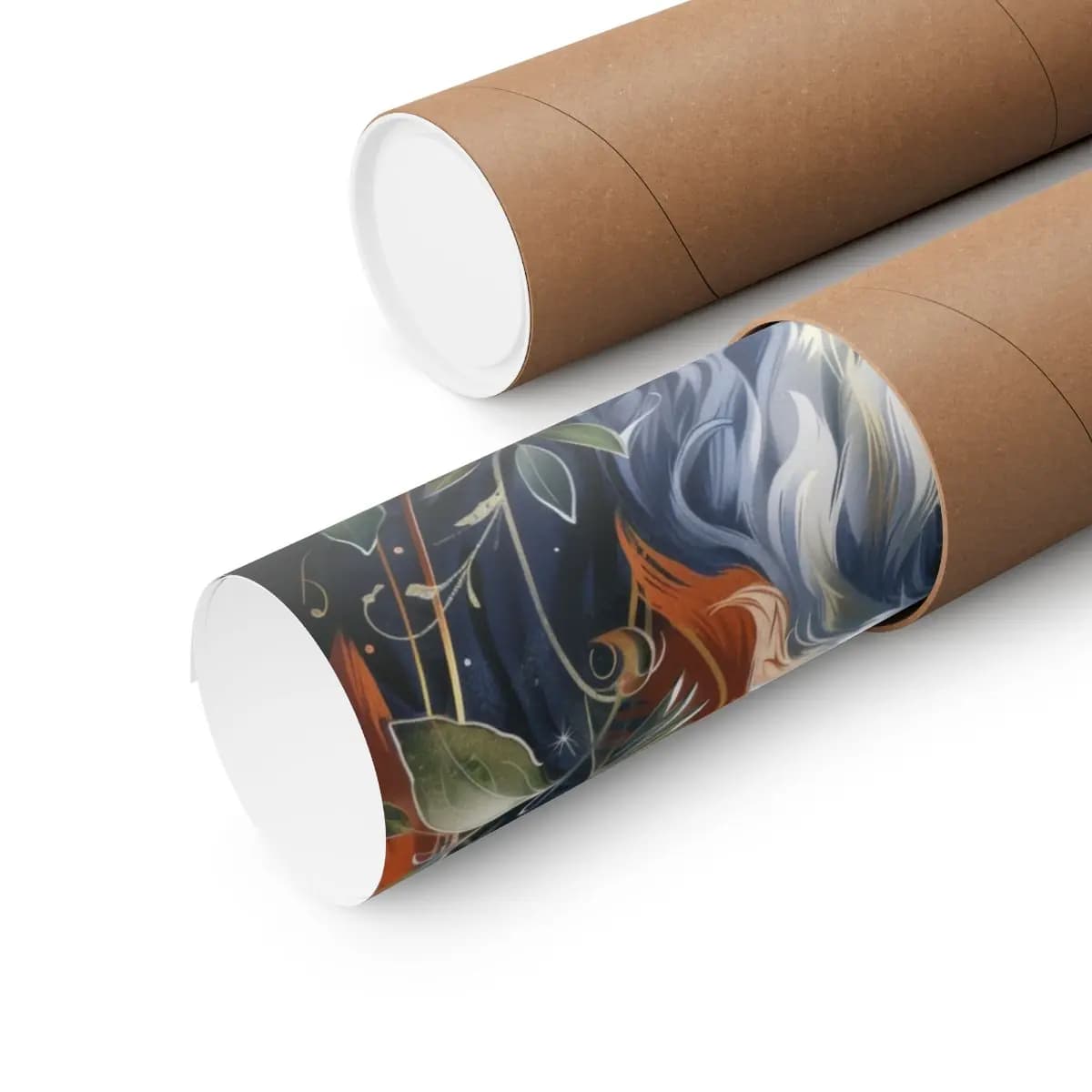 Red Fox Among Ancient Columns and Foliage - Matte Vertical Posters mockup angle 3