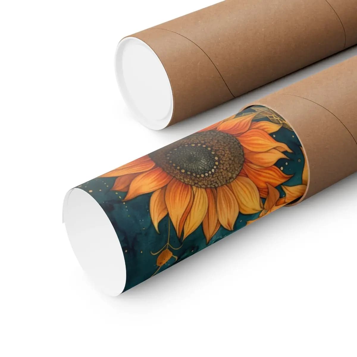 Blazing Sunflowers Beneath the Starlit Moon - Matte Vertical Posters mockup angle 3