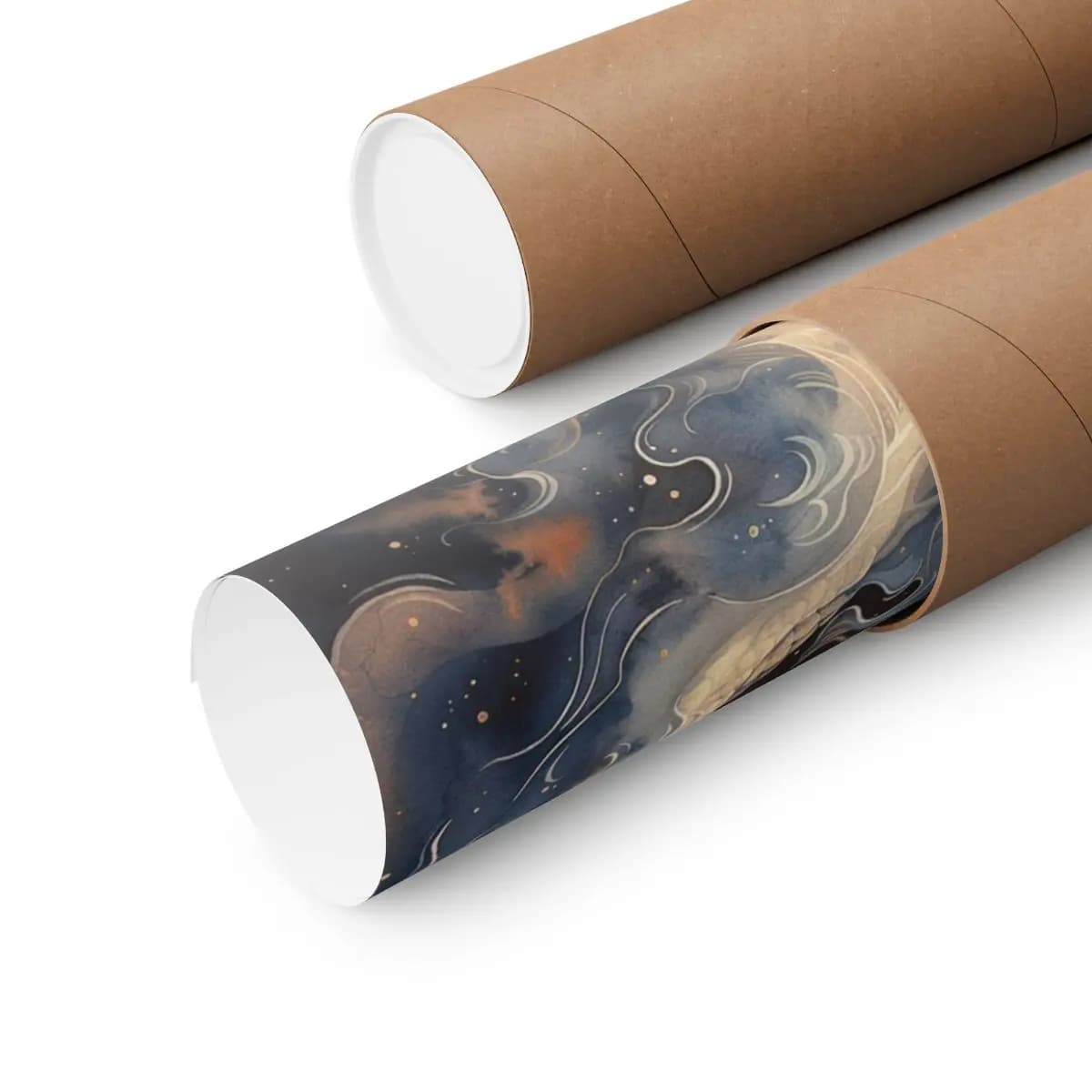 Celestial Dragon Rising Through Fire and Stars - Matte Vertical Posters mockup angle 3