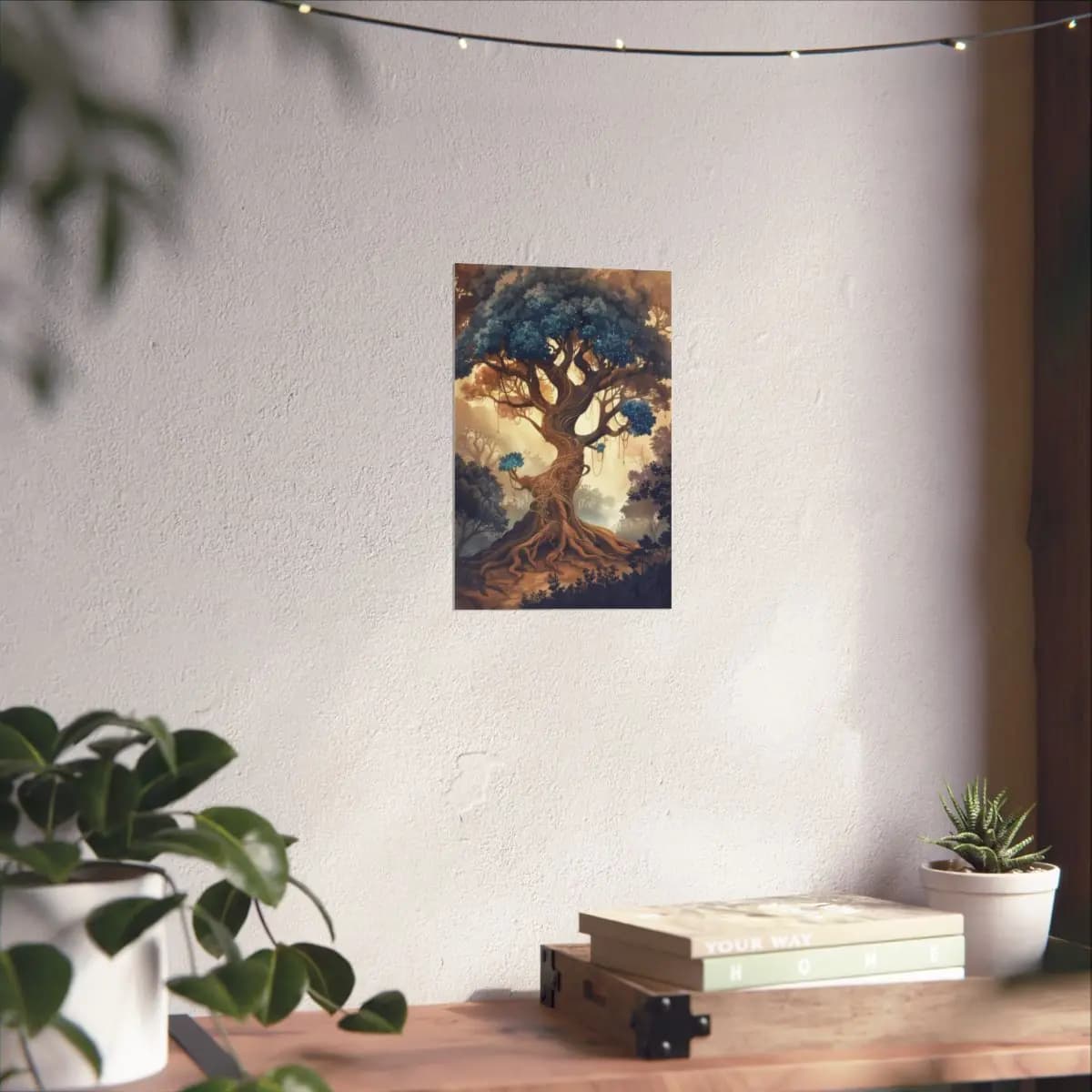 The Ancient Tree of Celestial Leaves - Matte Vertical Posters mockup angle 6