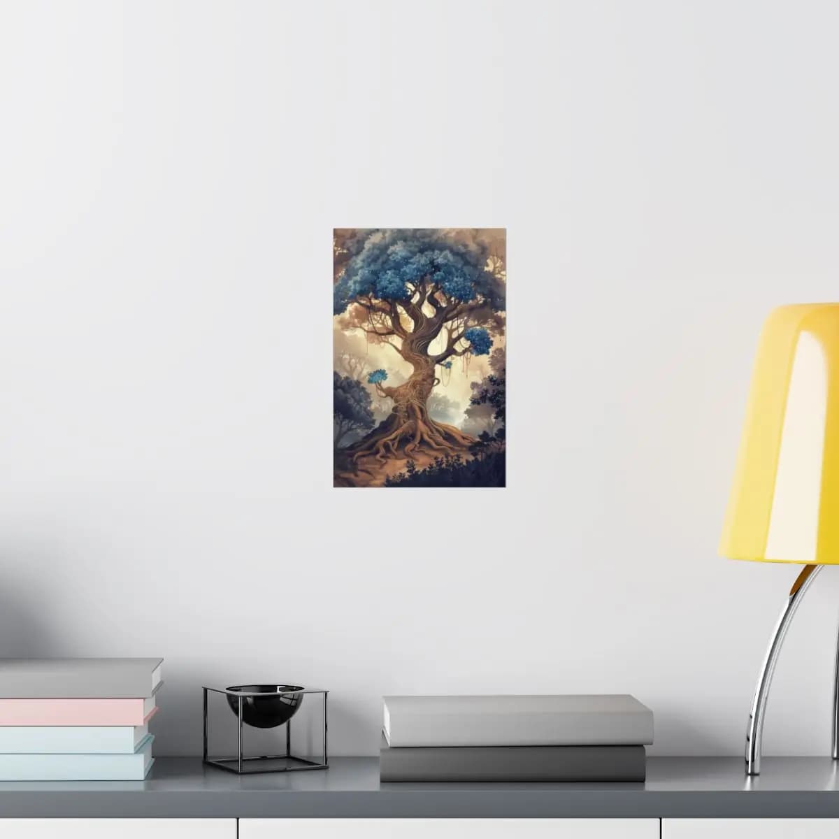 The Ancient Tree of Celestial Leaves - Matte Vertical Posters mockup angle 8