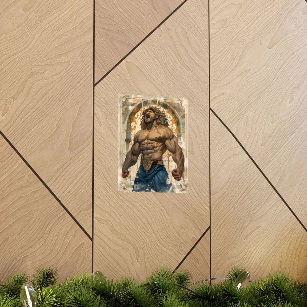 The Roar of the Lion Warrior - Matte Vertical Posters mockup angle 5
