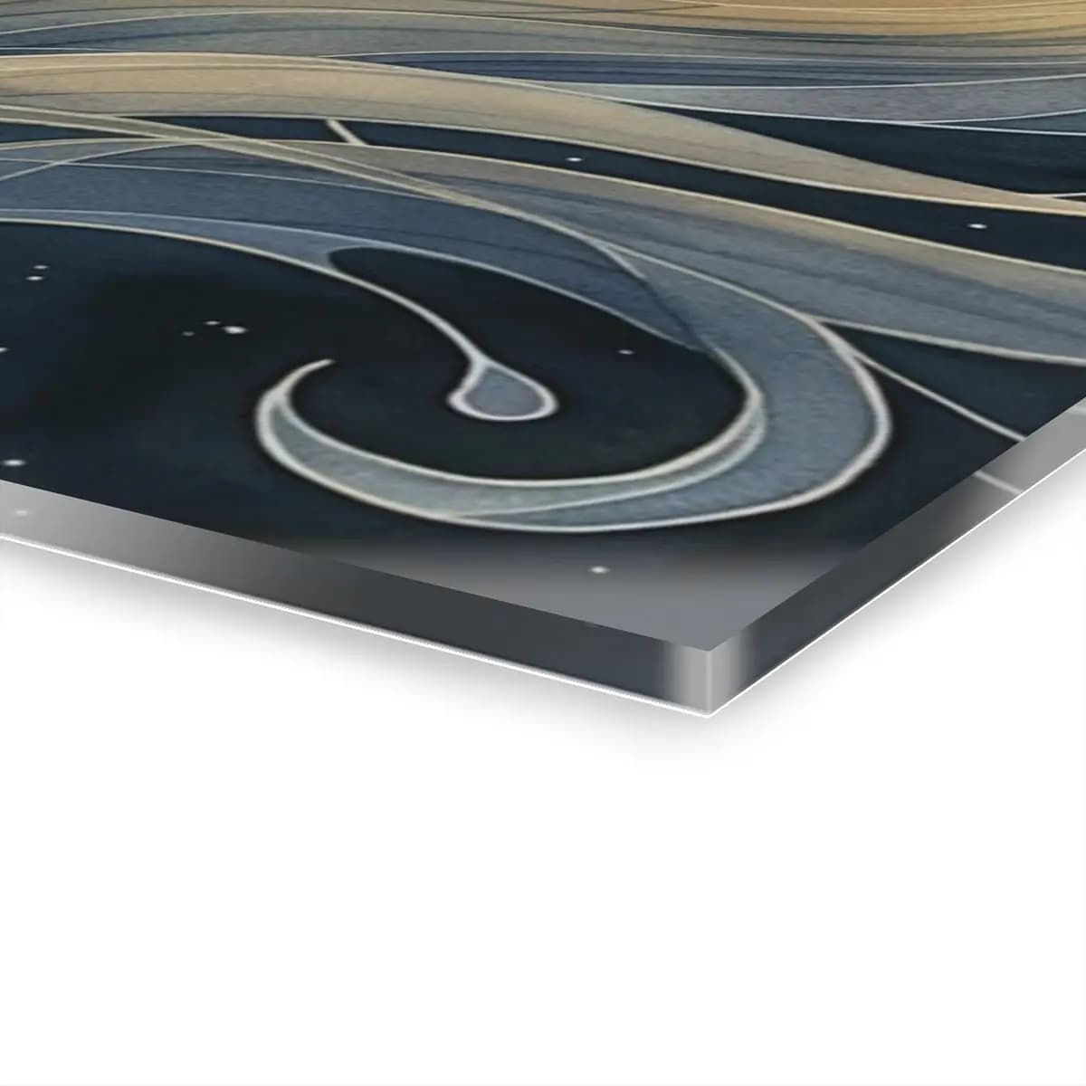 The Celestial Cat with Starlit Flowing Mane - Acrylic Prints (French Cleat Hanging) mockup angle 3