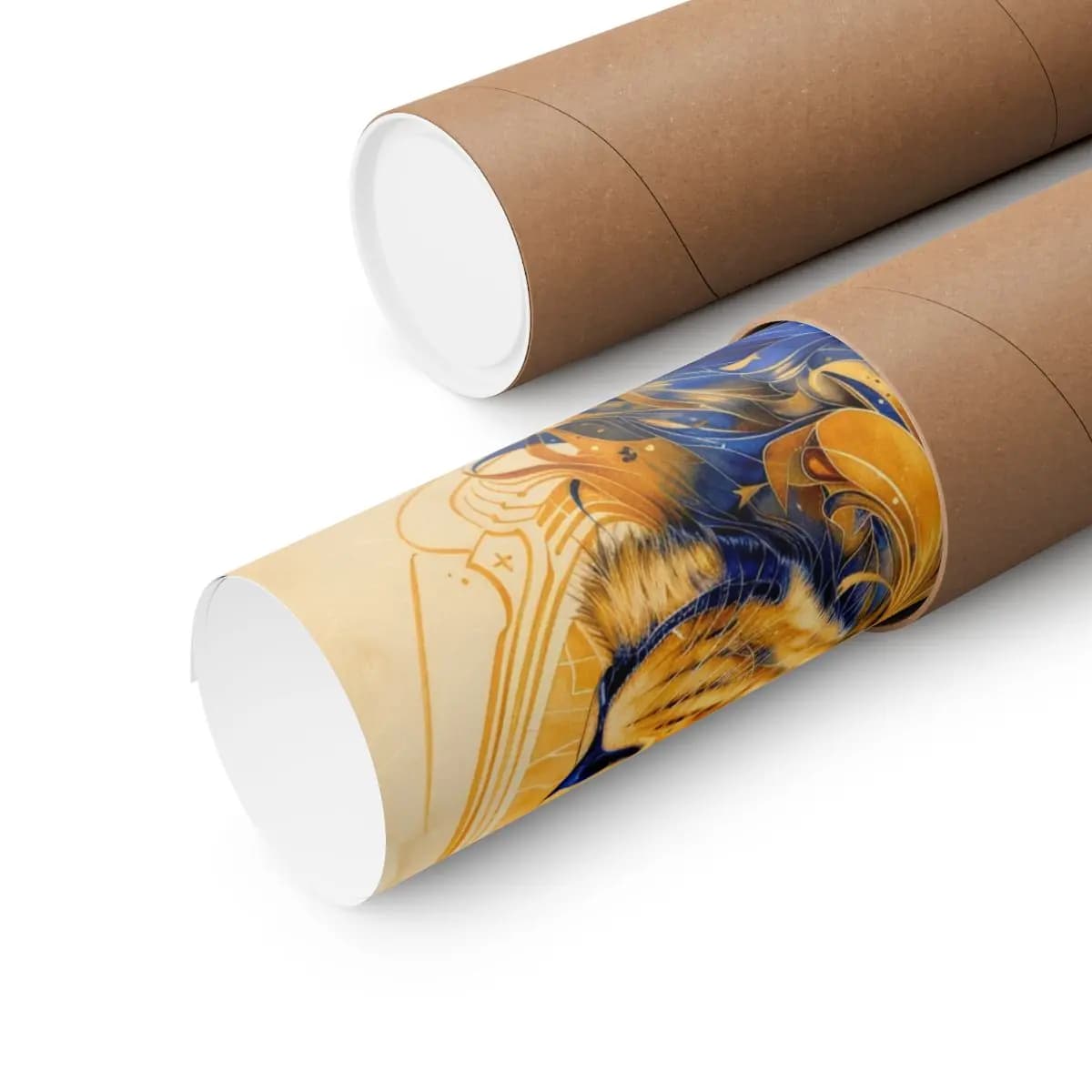 Celestial Lion with a Midnight Mane - Matte Vertical Posters mockup angle 3