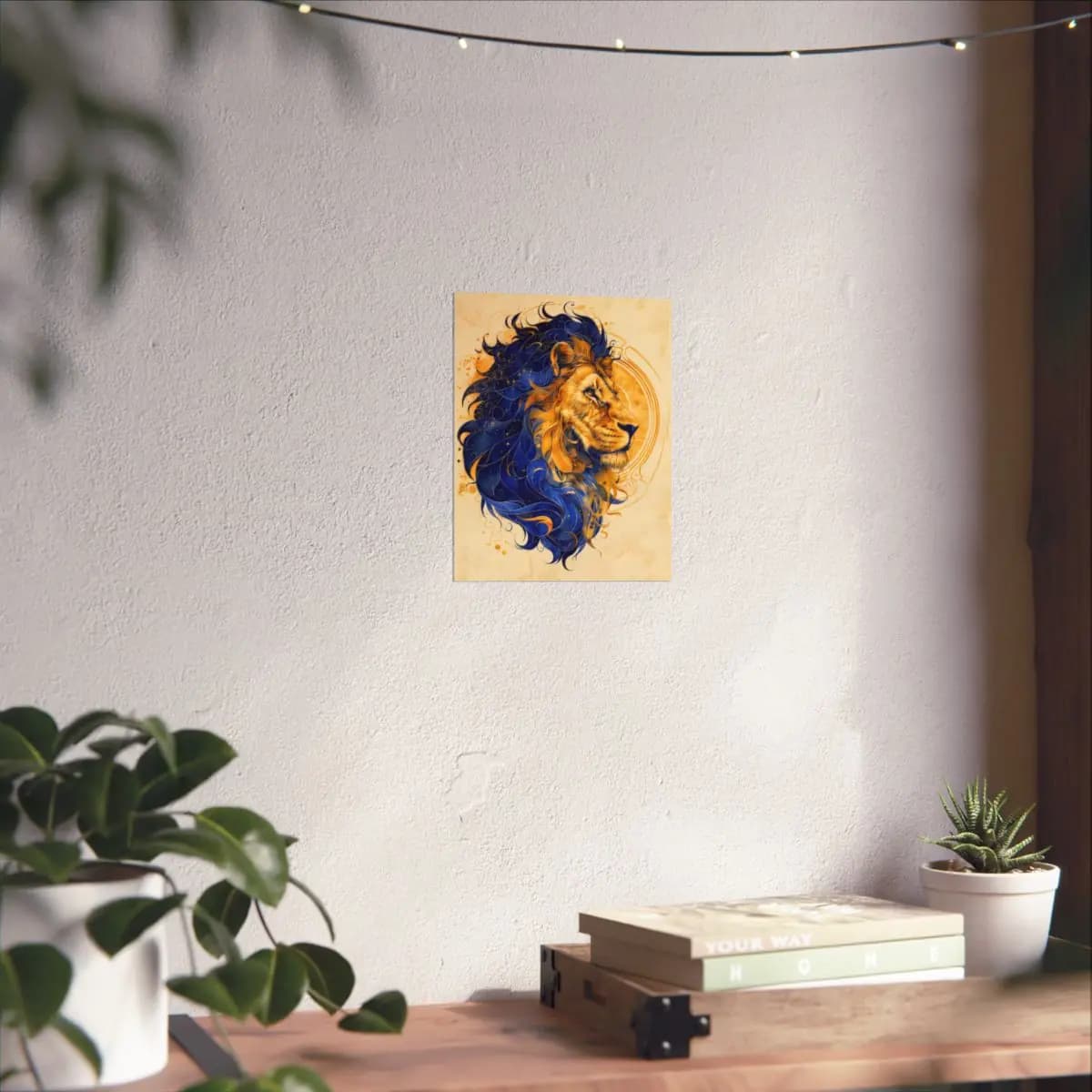 Celestial Lion with a Midnight Mane - Matte Vertical Posters mockup angle 6