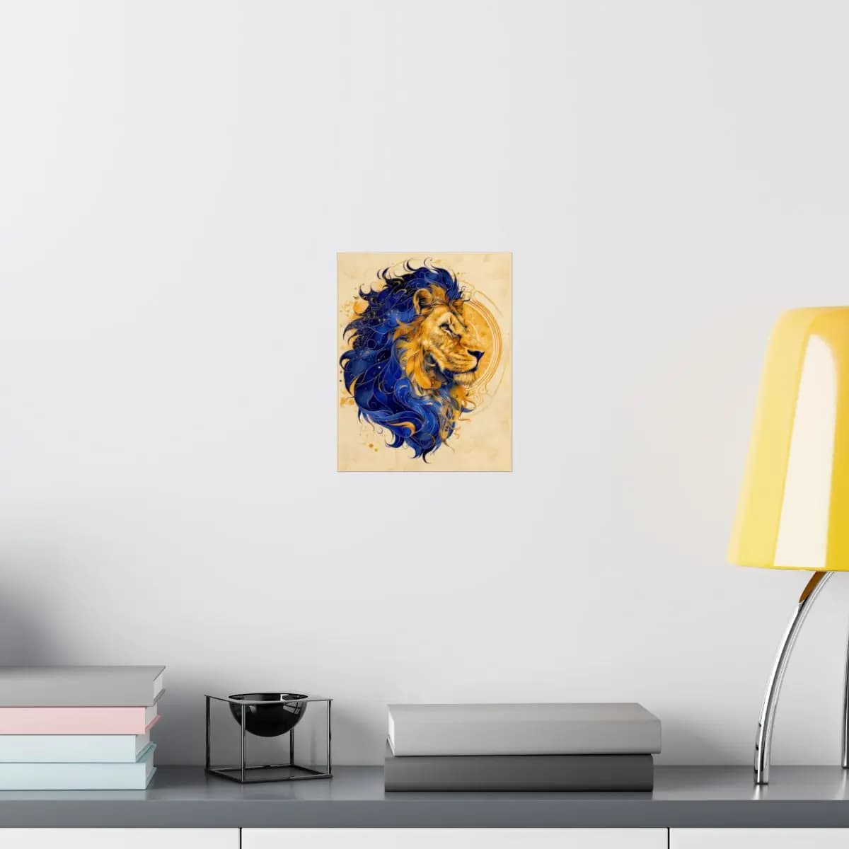 Celestial Lion with a Midnight Mane - Matte Vertical Posters mockup angle 8