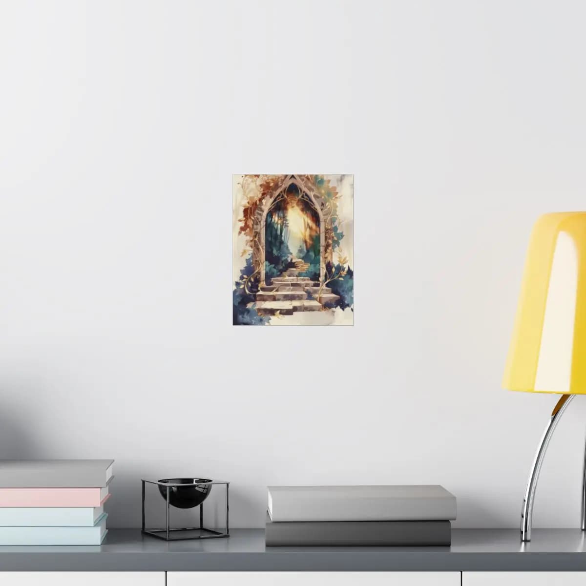 Gothic Archway into the Enchanted Forest - Matte Vertical Posters mockup angle 8
