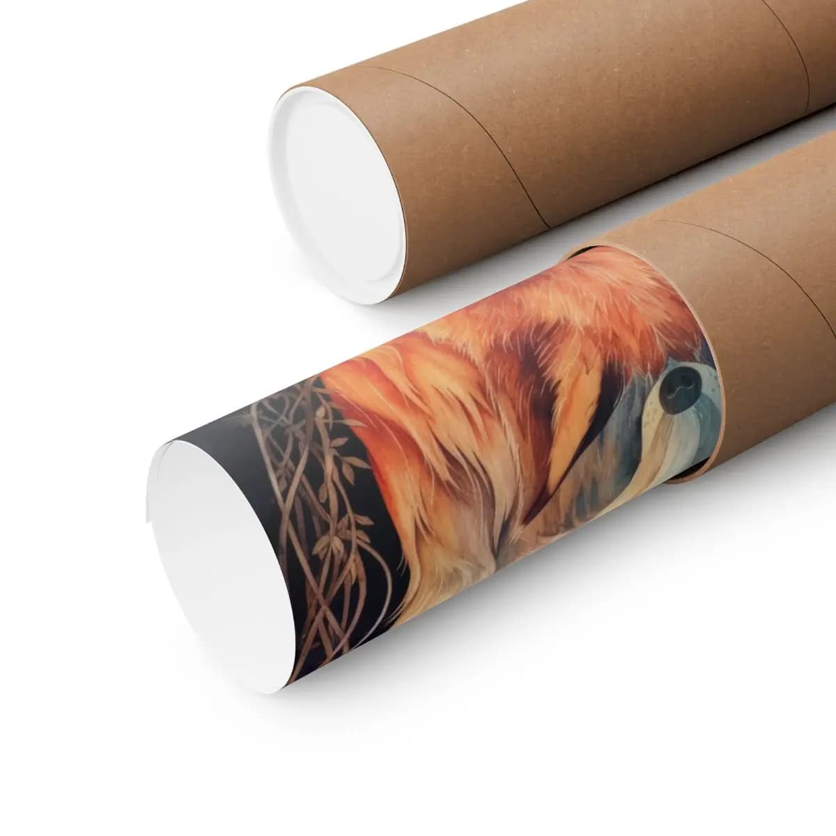 Two Foxes, Ice and Fire, Yin and Yang - Matte Vertical Posters mockup angle 3