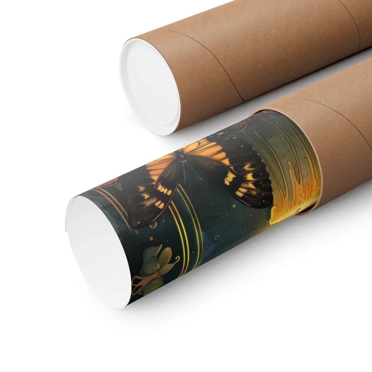 Mystic Candle and Butterfly Beneath the Golden Arch - Matte Vertical Posters mockup angle 3