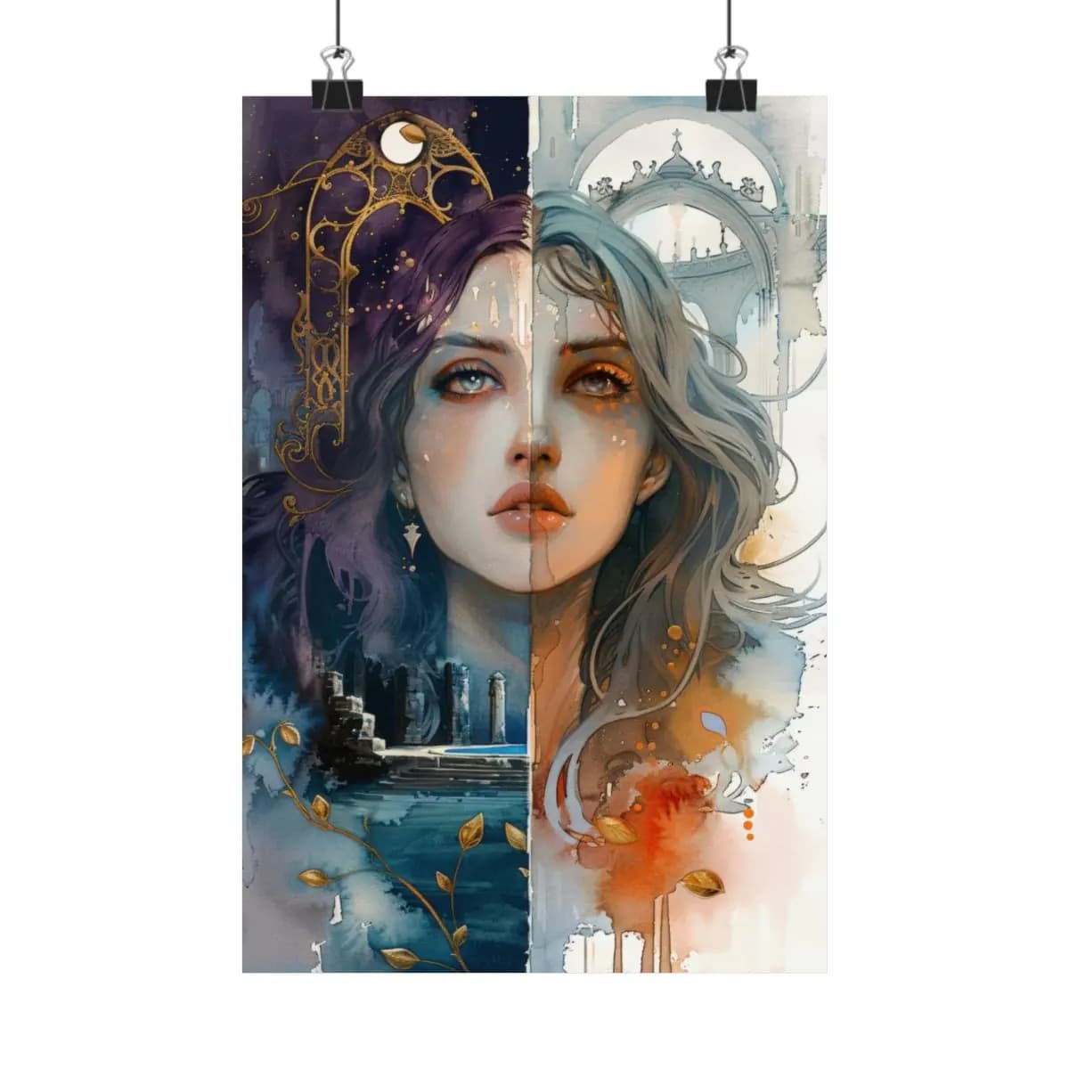 Two Faces of a Divided Soul - Matte Vertical Posters mockup angle 1