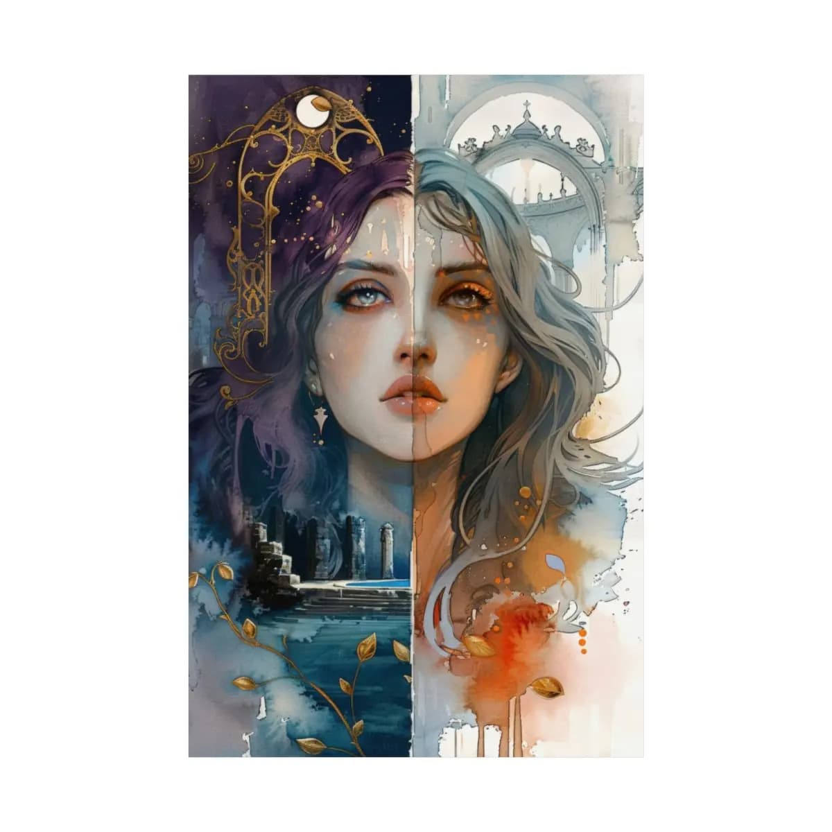 Two Faces of a Divided Soul - Matte Vertical Posters mockup angle 2