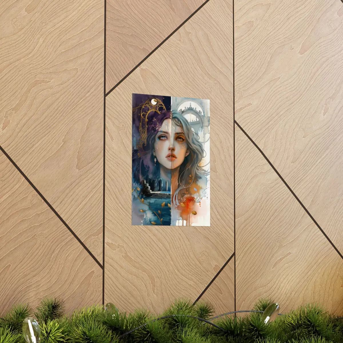 Two Faces of a Divided Soul - Matte Vertical Posters mockup angle 5