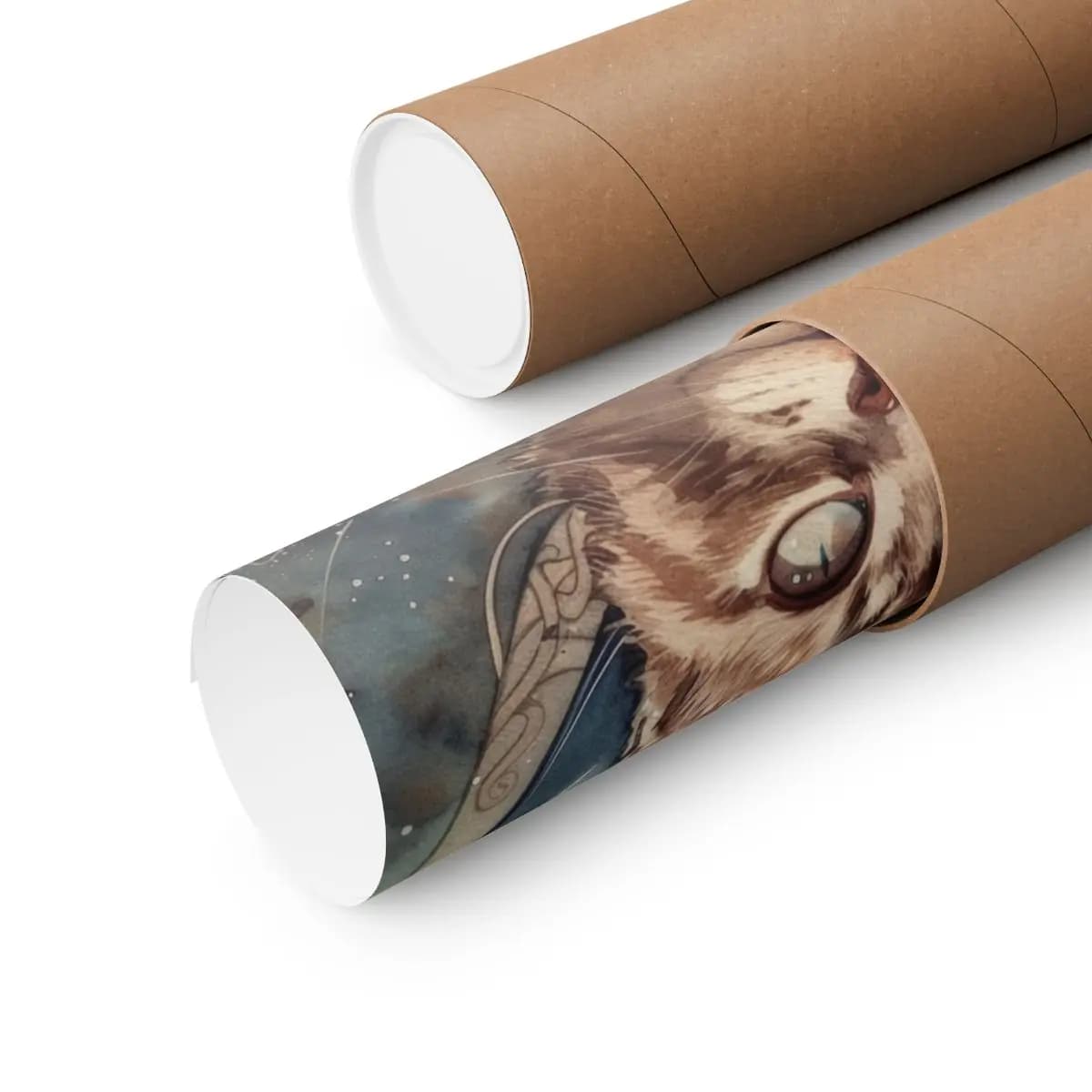 Stargazing Kitten Astronaut in Ornate Armor - Matte Vertical Posters mockup angle 3