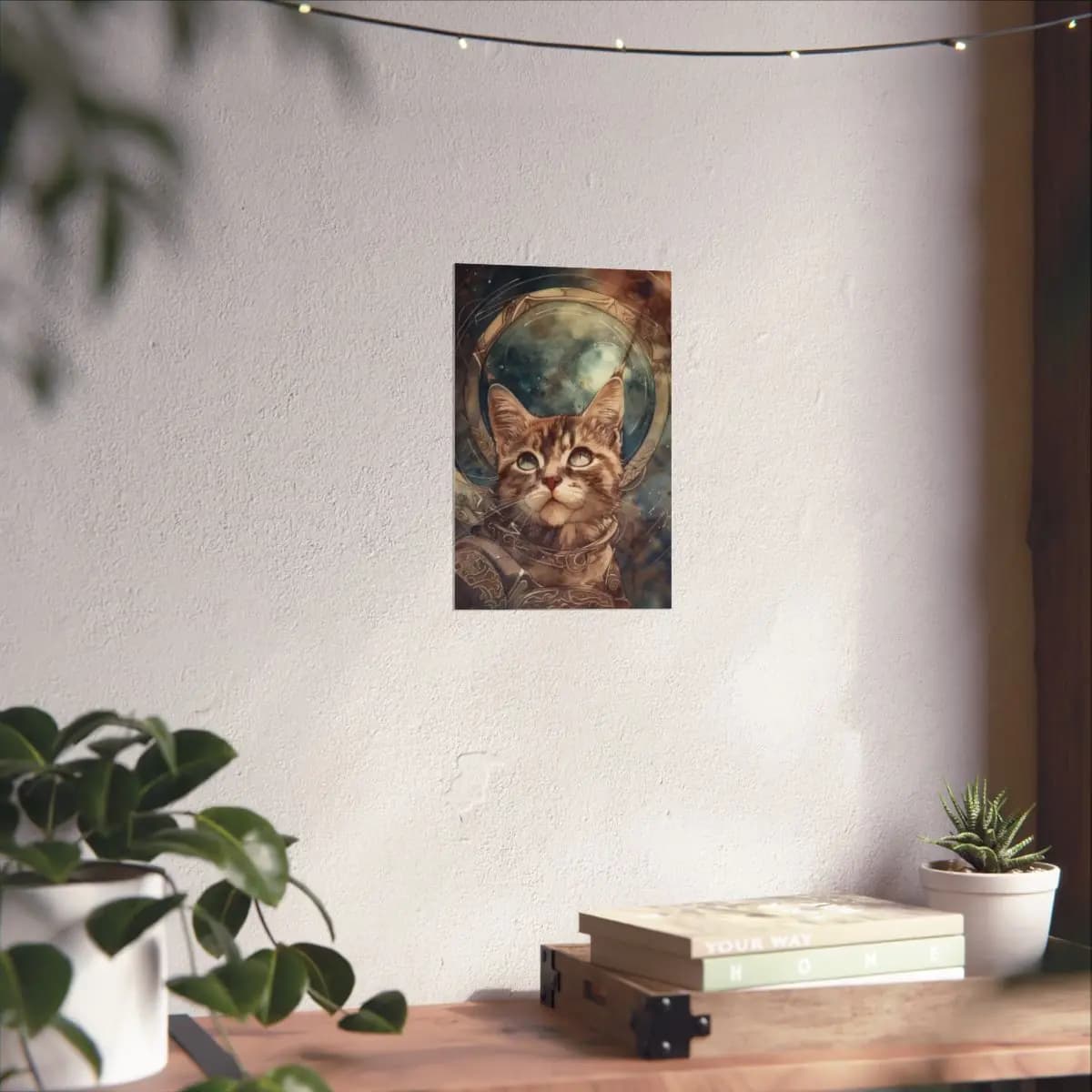 Stargazing Kitten Astronaut in Ornate Armor - Matte Vertical Posters mockup angle 6