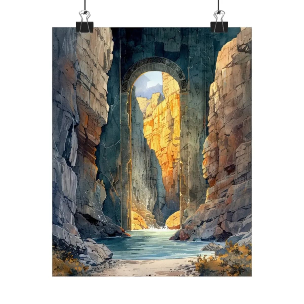 Ancient Archway Deep Within the Canyon - Matte Vertical Posters mockup angle 1