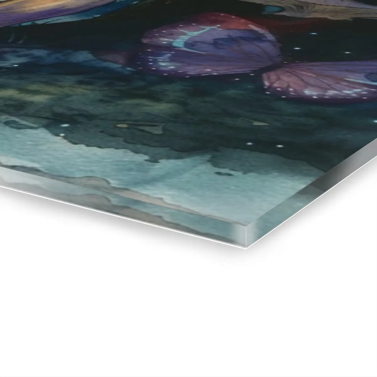 The Wanderer at the Threshold of the Mushroom World - Acrylic Prints (French Cleat Hanging) mockup angle 3