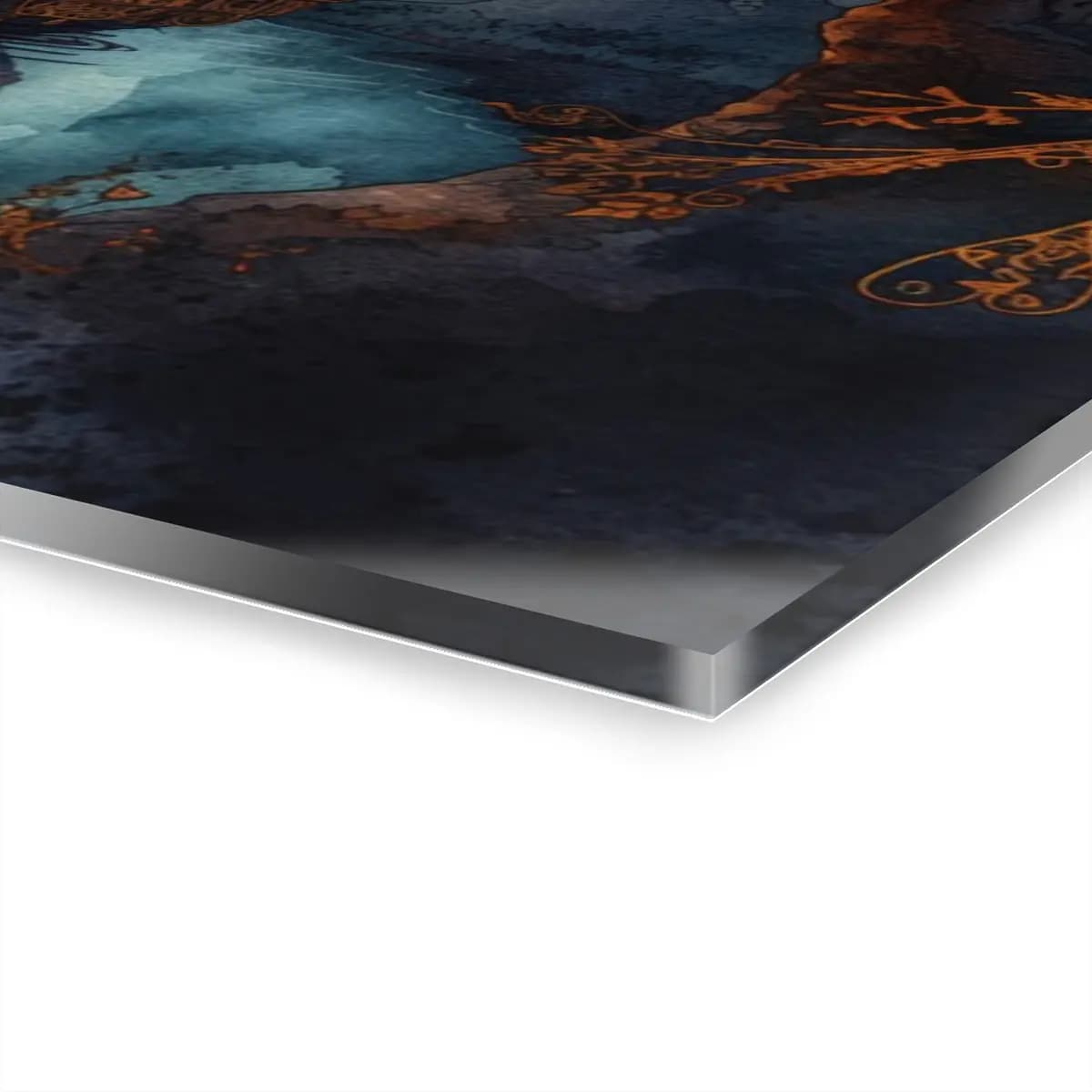 Enchanted Lantern Boat Drifting Through a Nocturnal Forest - Acrylic Prints (French Cleat Hanging) mockup angle 3