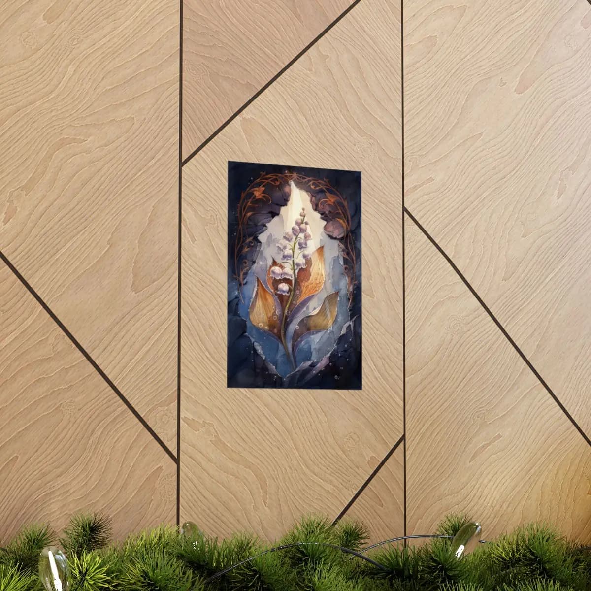 Mystic Lily of the Valley in a Stone Shrine - Matte Vertical Posters mockup angle 5