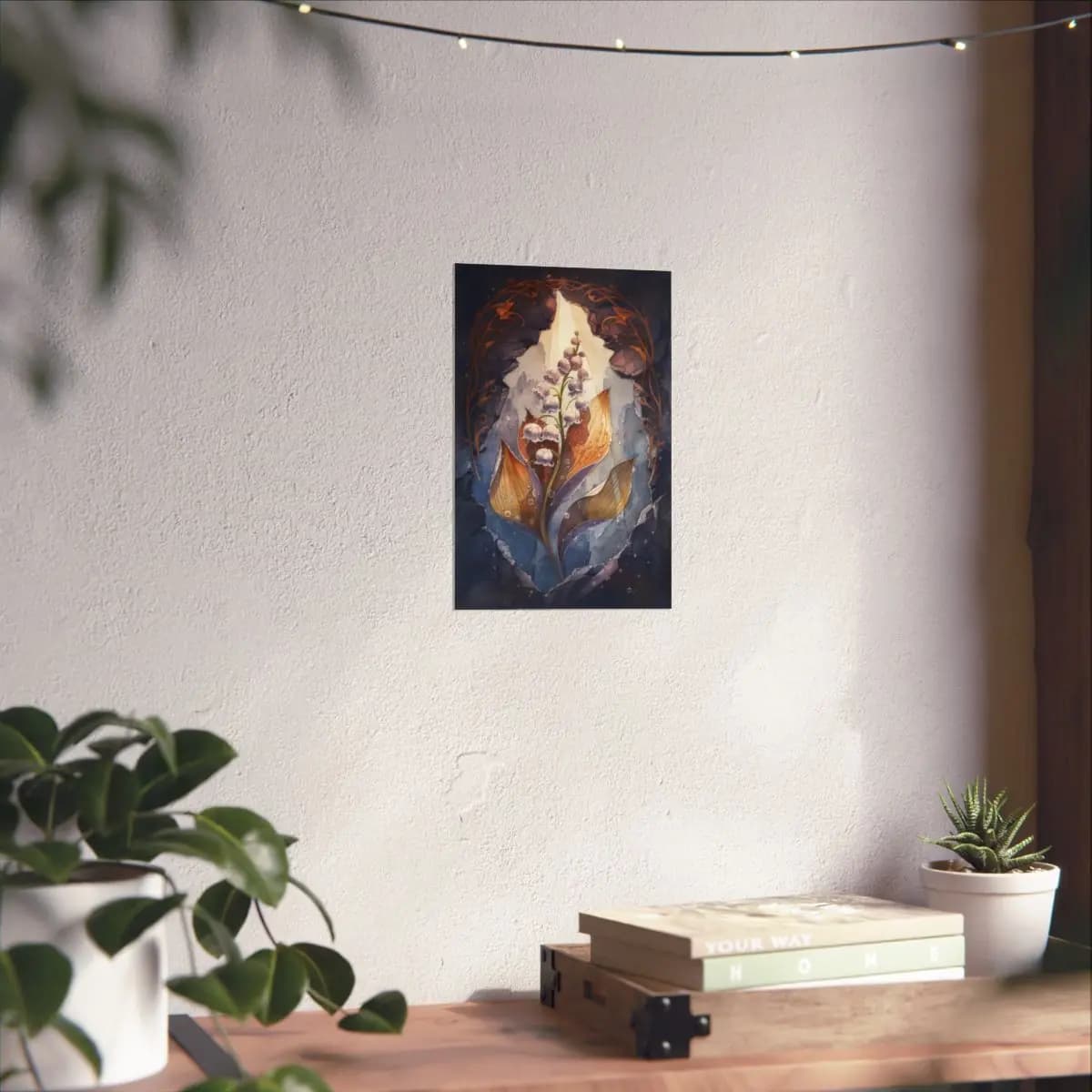 Mystic Lily of the Valley in a Stone Shrine - Matte Vertical Posters mockup angle 6