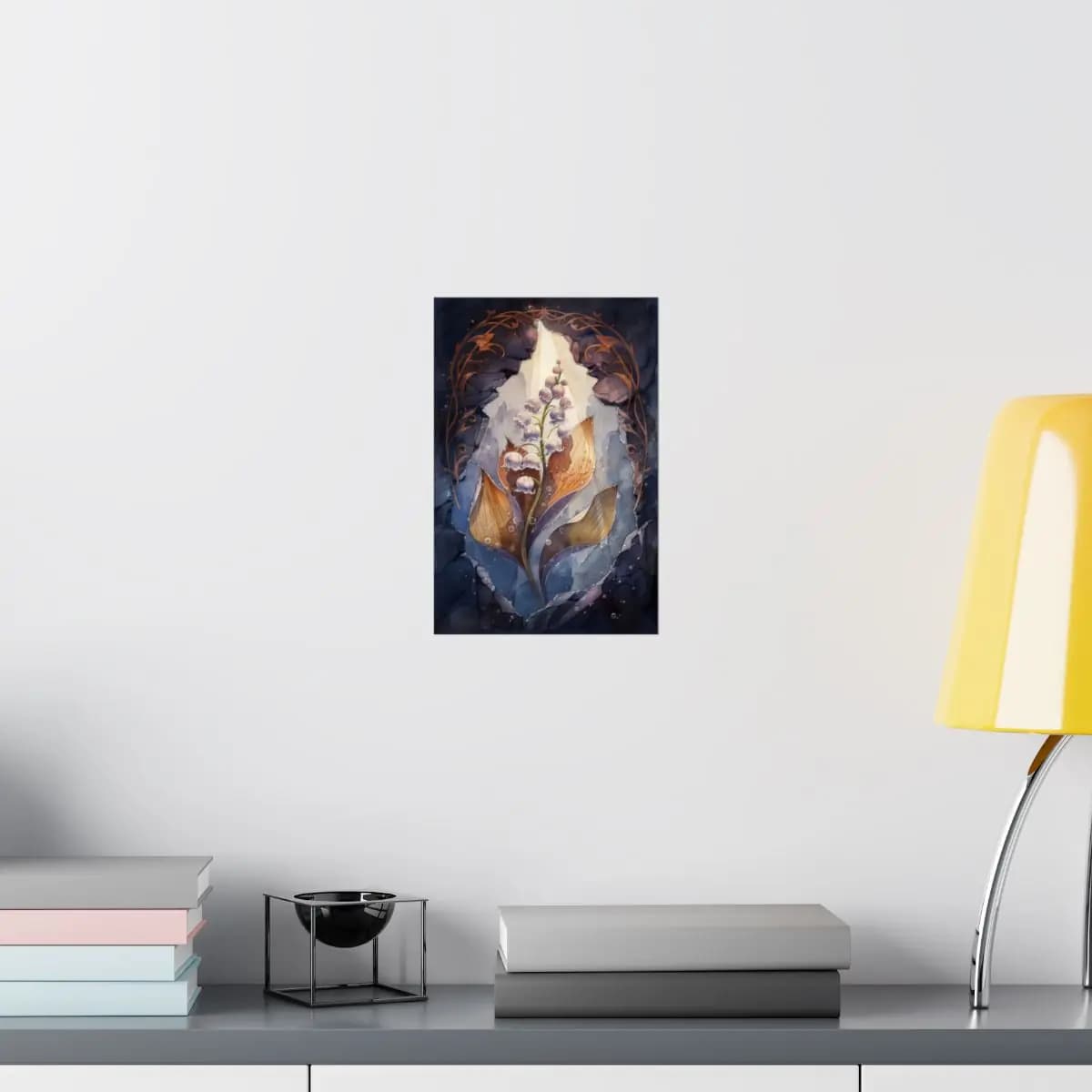 Mystic Lily of the Valley in a Stone Shrine - Matte Vertical Posters mockup angle 8