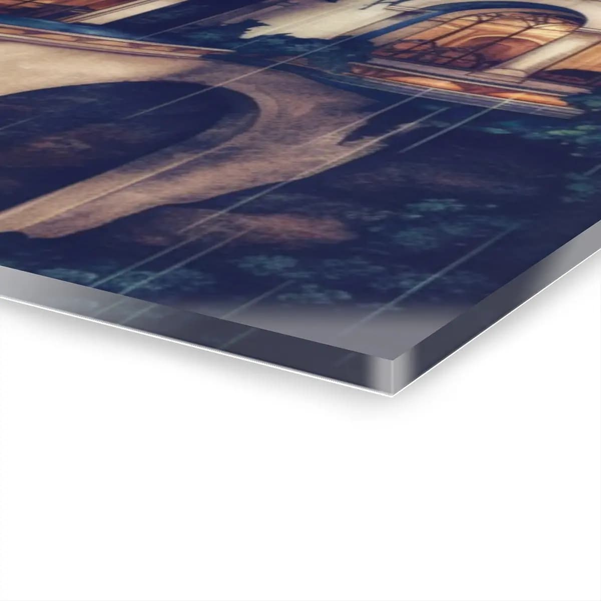 Enchanted Palace Towers in a Forest Rain - Acrylic Prints (French Cleat Hanging) mockup angle 3