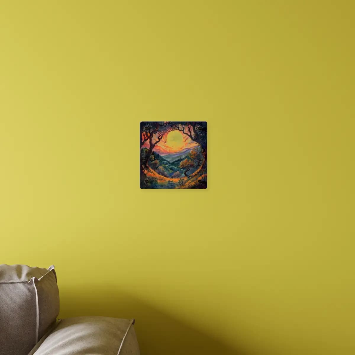 Full Moon Over an Enchanted Valley - Acrylic Wall Art Panels mockup angle 4