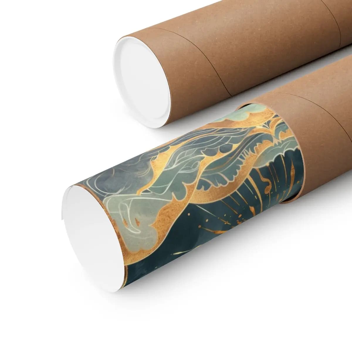 Golden Moon Over Celestial Waves - Matte Vertical Posters mockup angle 3