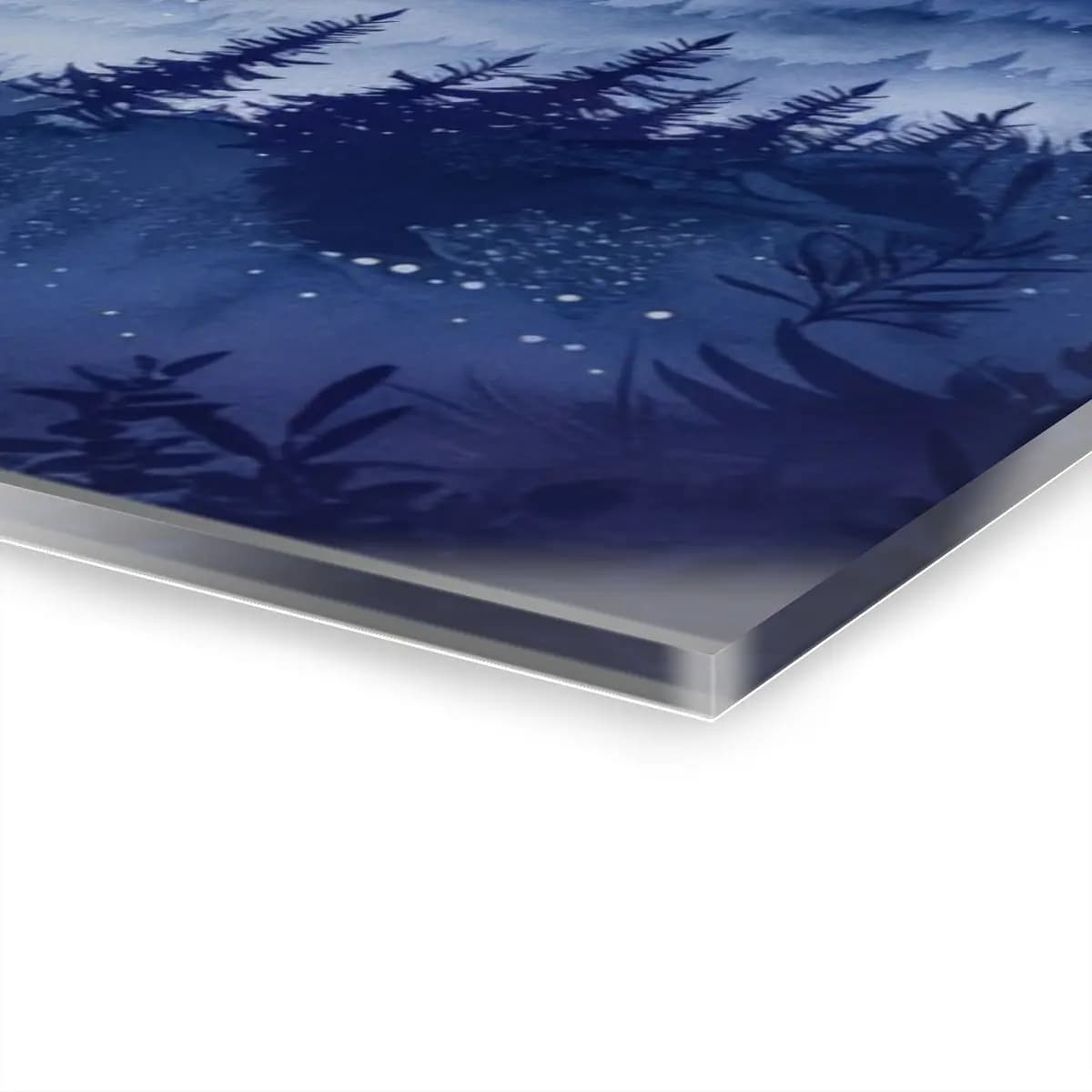 Blue Misty Valley Among Mountains and Firs - Acrylic Prints (French Cleat Hanging) mockup angle 3