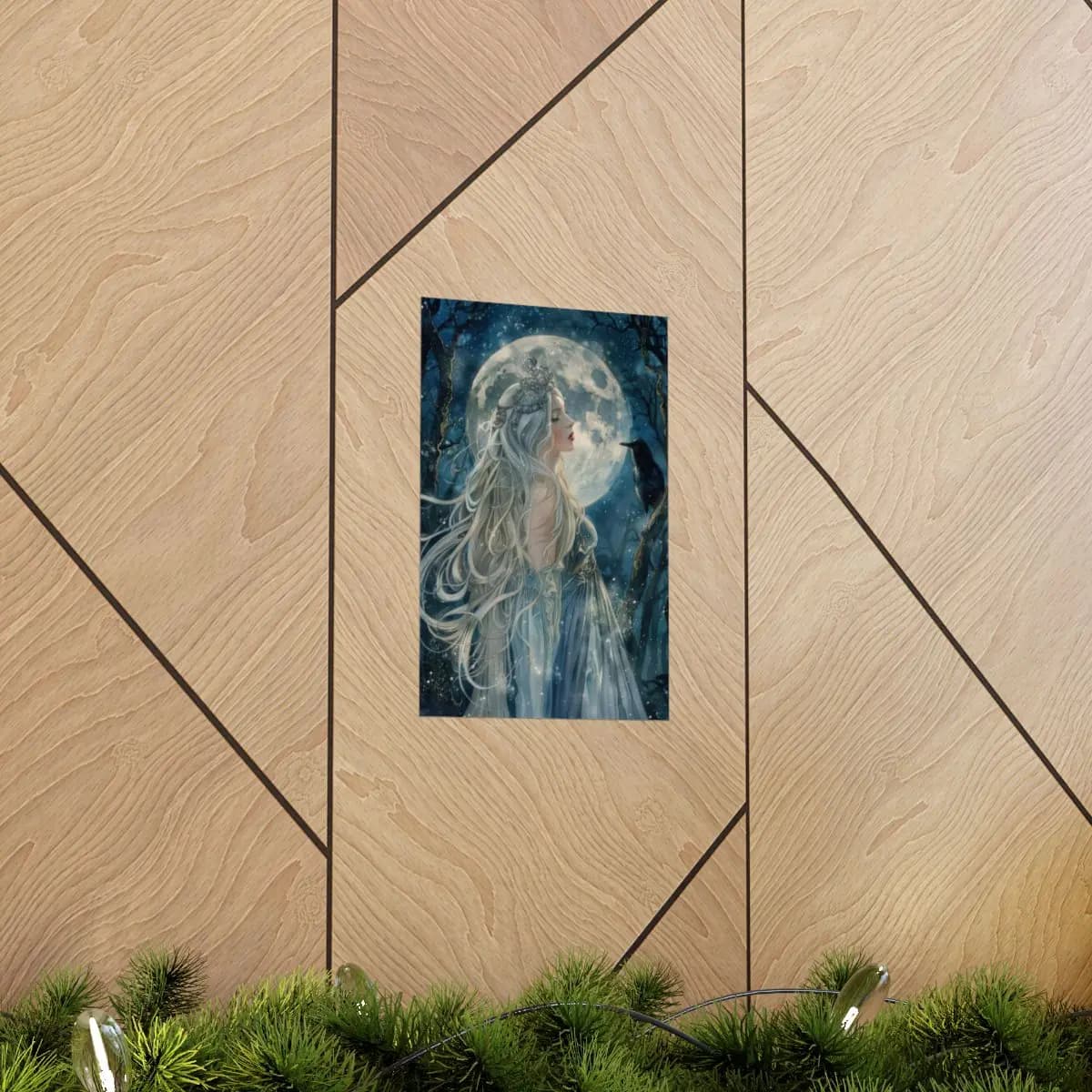 The Moon Queen and the Night Raven - Matte Vertical Posters mockup angle 5