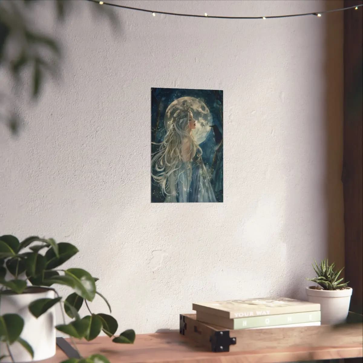The Moon Queen and the Night Raven - Matte Vertical Posters mockup angle 6