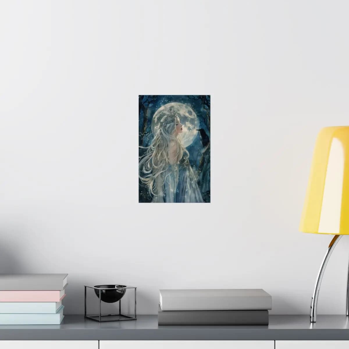 The Moon Queen and the Night Raven - Matte Vertical Posters mockup angle 8