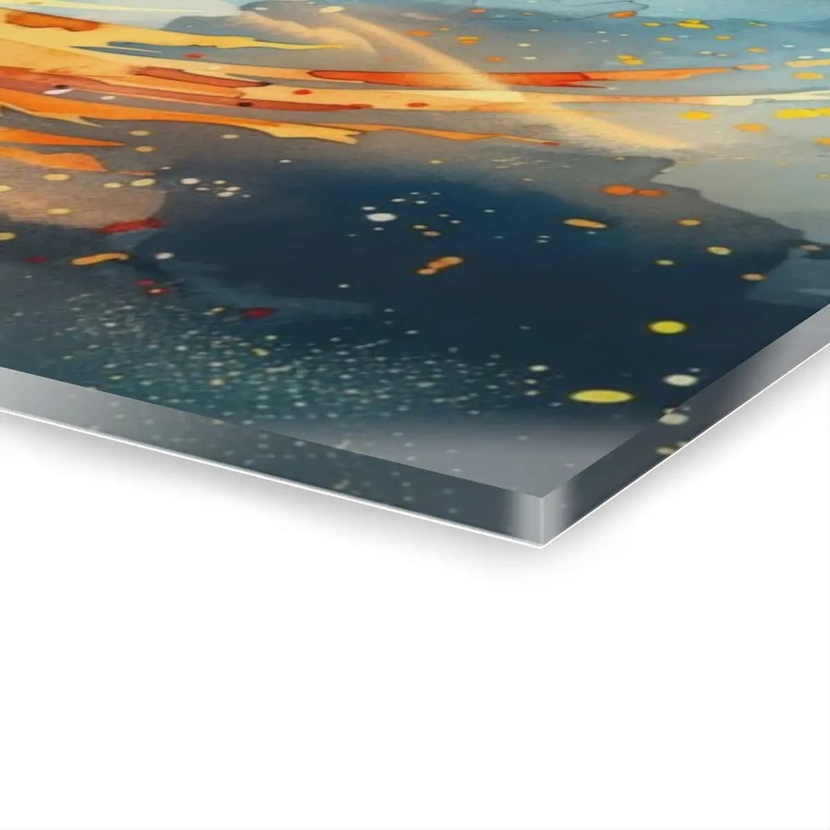 Phoenix Soaring Through a Stormy Sky - Acrylic Prints (French Cleat Hanging) mockup angle 3